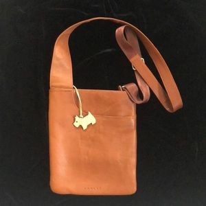 Radley London leather crossbody dark tan purse